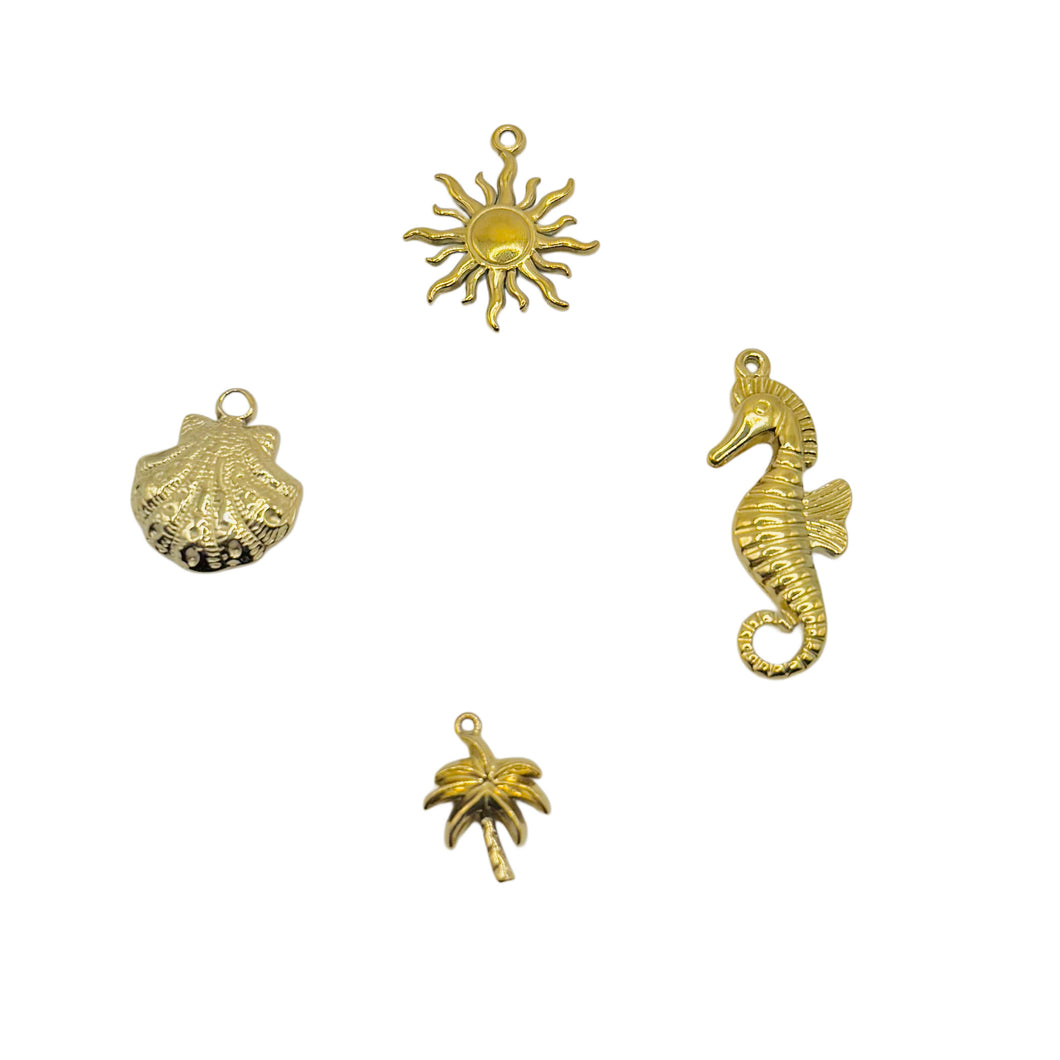 GOLD SOLID BEACH CHARMS