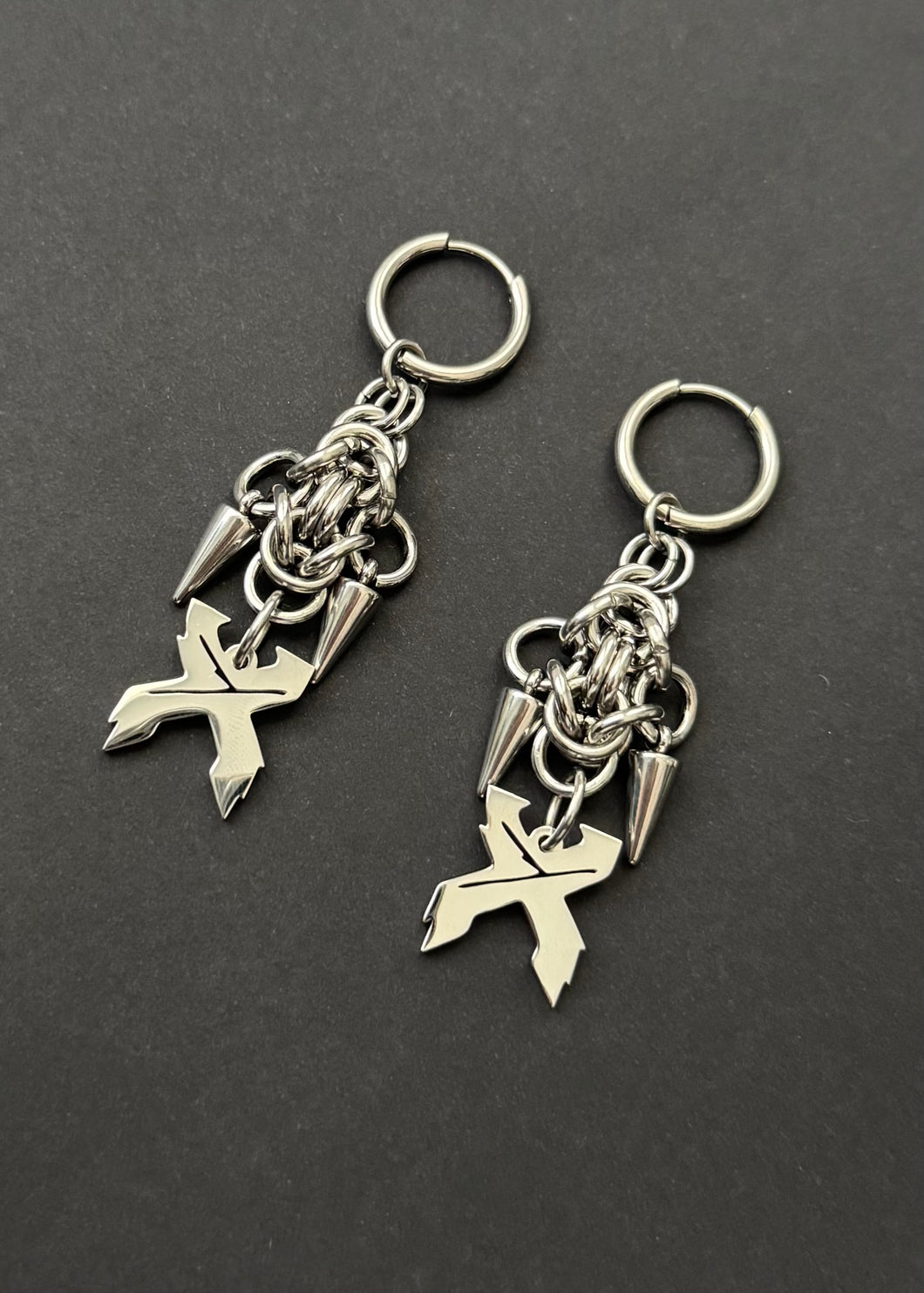 CUSTOMIZABLE CHAINMAIL SPIKE EARRINGS