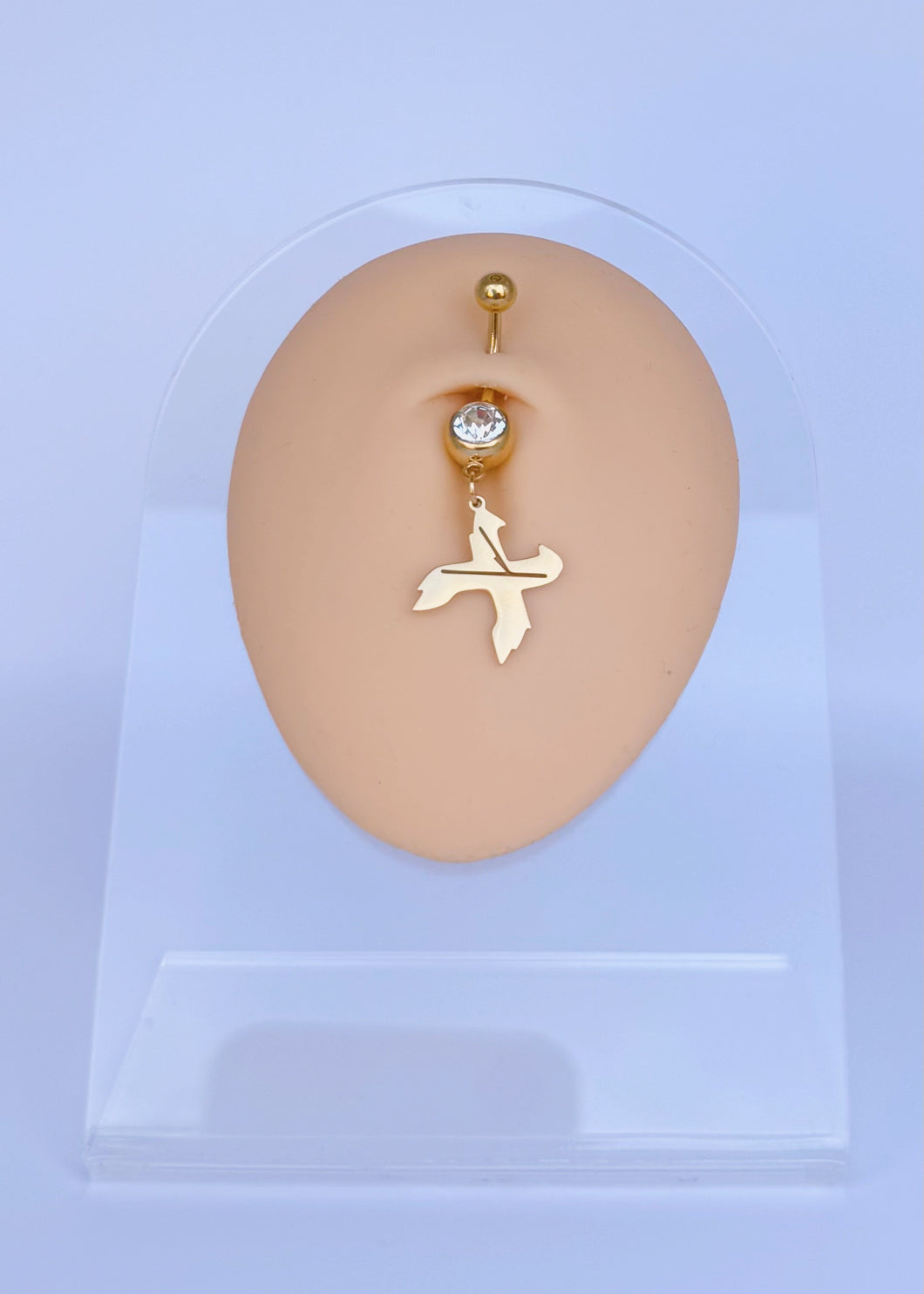 GOLD X BELLY BUTTON RING