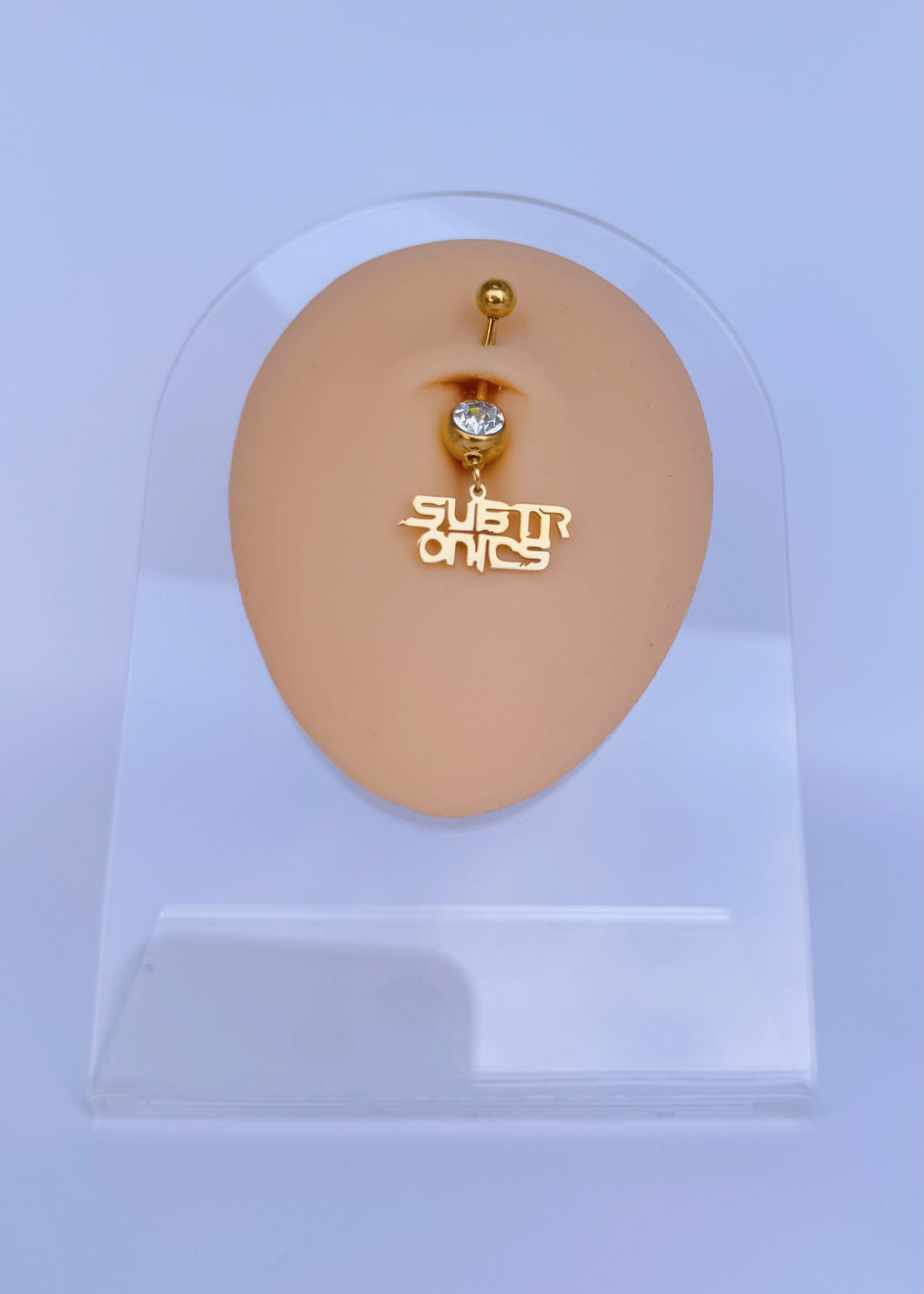 GOLD SUBTRONICS BELLY BUTTON RING