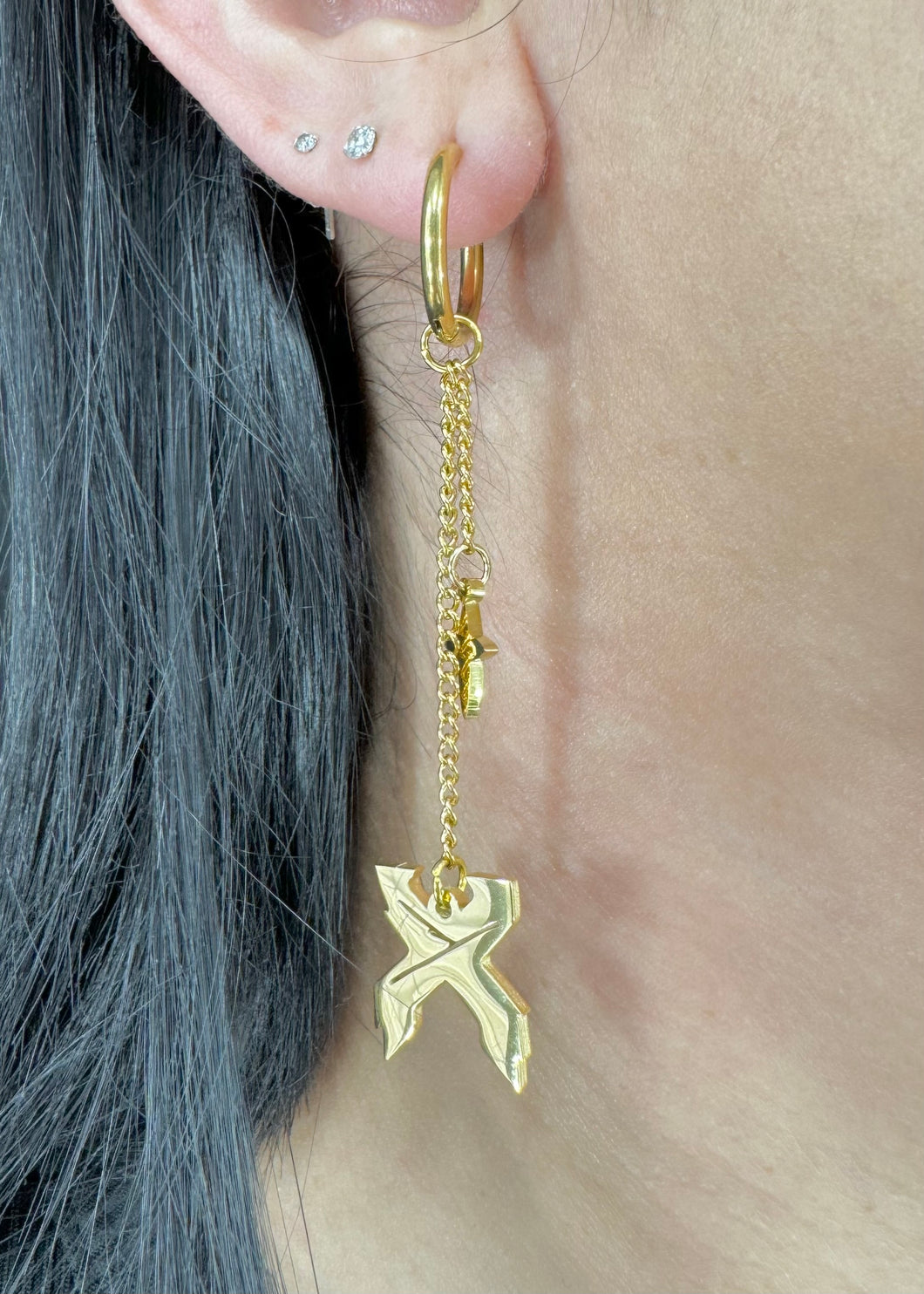 GOLD X STAR EARRINGS