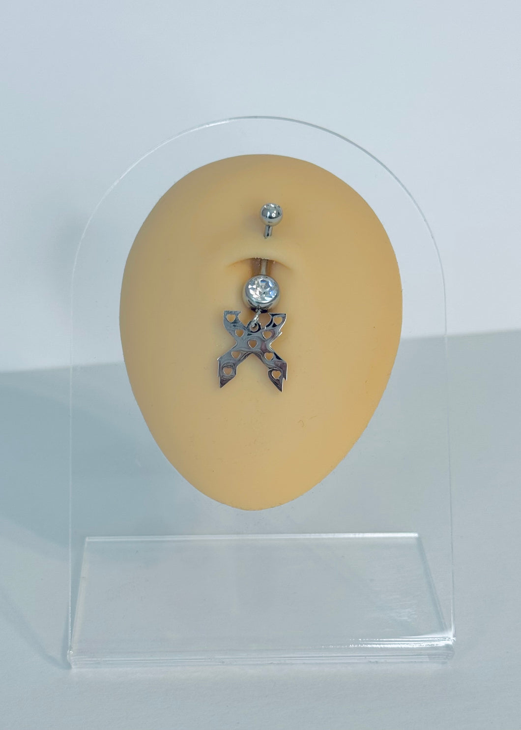 X HEART BELLY BUTTON RING