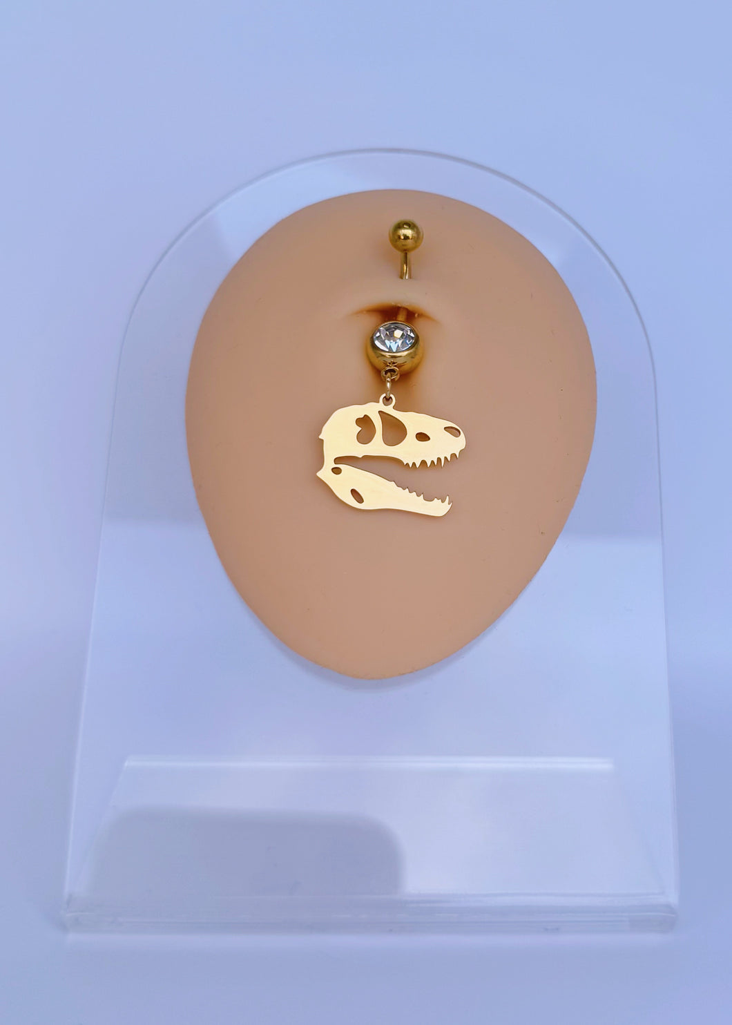 GOLD DINO SKULL BELLY BUTTON RING