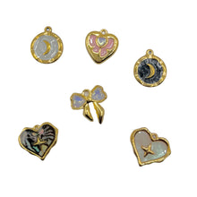 Load image into Gallery viewer, GOLD MOON &amp; HEART CHARMS
